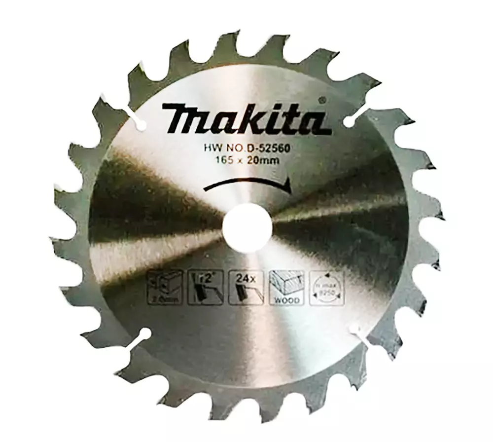 Disco sierra circular , Standard T.C.T, 165 x 20 mm 24 D MAKITA D-52560
