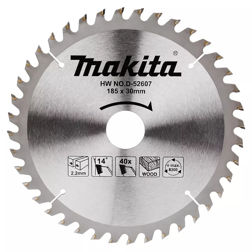 Disco sierra circular , Standard T.C.T 185 x 30 mm, 40 D MAKITA D-52607