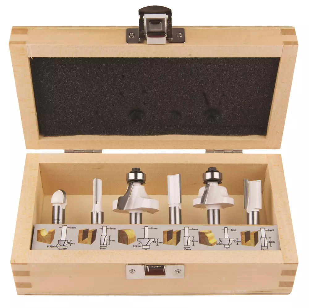 Router estuche de puntas, inserci&oacute;n 8 mm MAKITA D-53540
