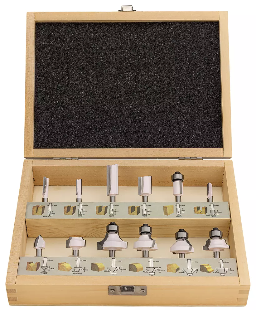 Estuche de fresa 6 mm, 12 pcs MAKITA D-57065