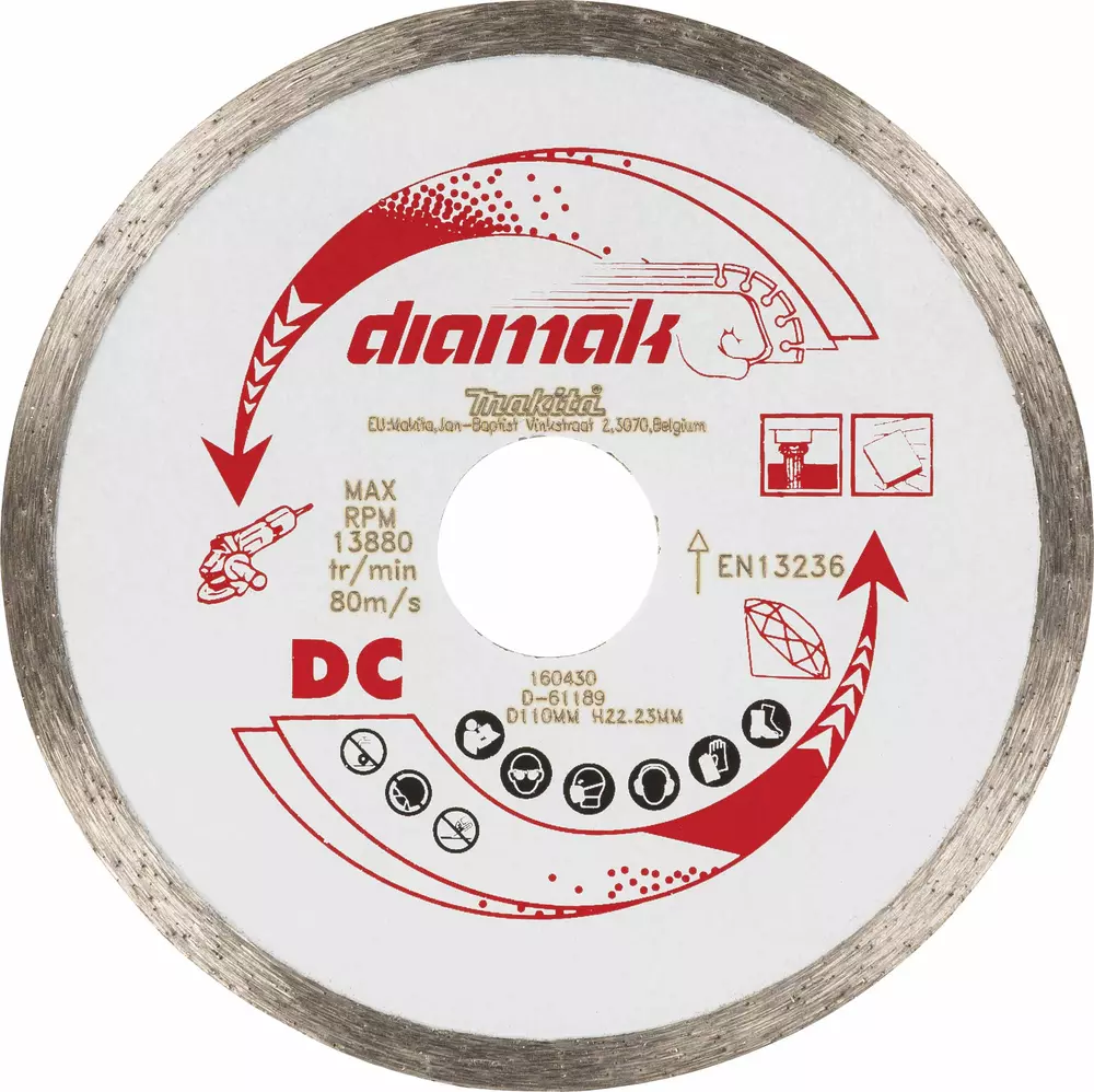 Disco de diamante Diamak , 110 x 22,23 mm, Seco MAKITA D-61189