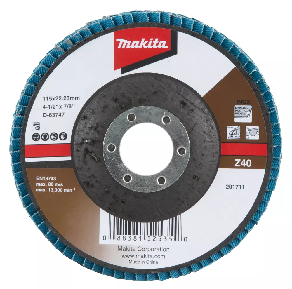 Disco de l&aacute;minas 115 x 22,23 mm, Z40 MAKITA D-63747
