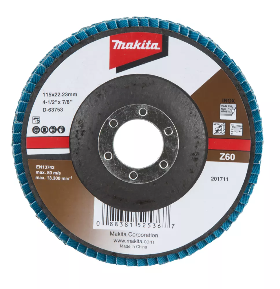 Disco de l&aacute;minas 115 x 22,23 mm, Z60 MAKITA D-63753