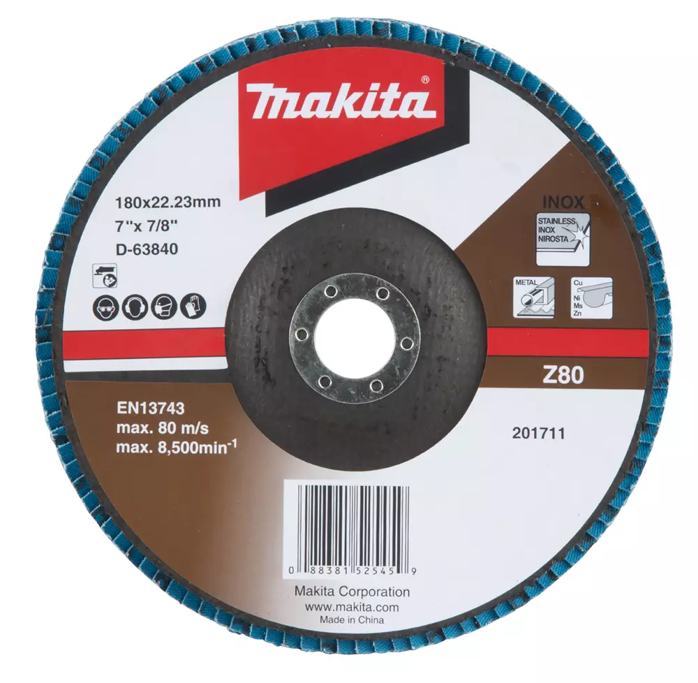 Disco de l&aacute;minas 180 x 22,23 mm, Z80 MAKITA D-63840