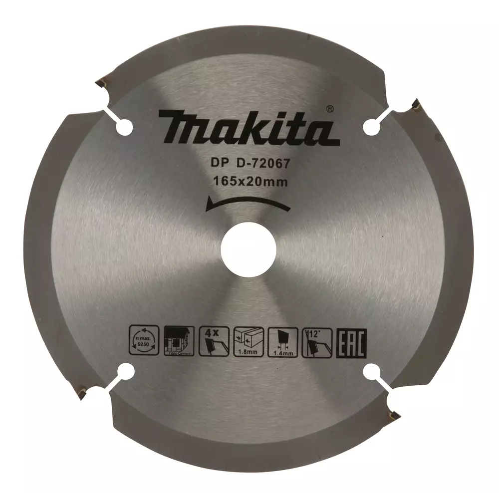Disco sierra circular  P.C.D. 165 x 20 mm, 4T MAKITA D-72067