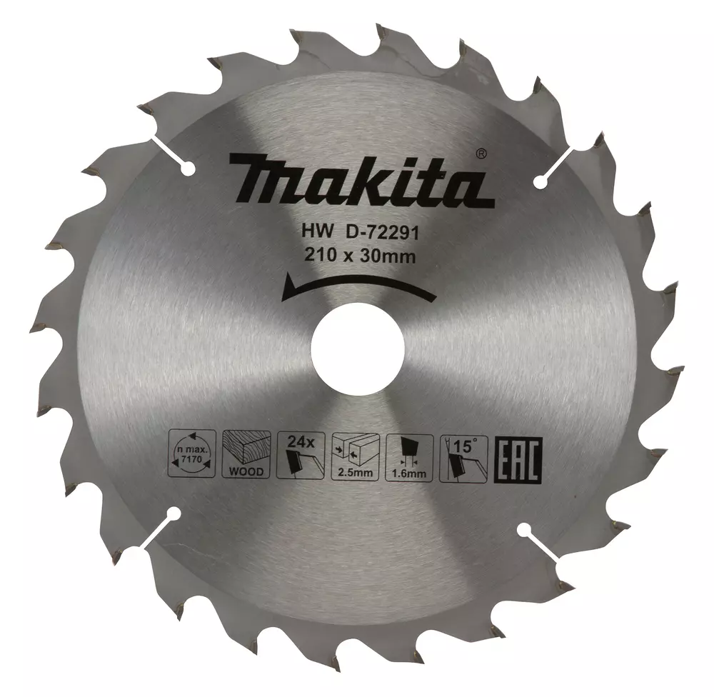 Disco sierra circular , Standard  T.C.T. 210 x 30 mm, 24 D MAKITA D-72291