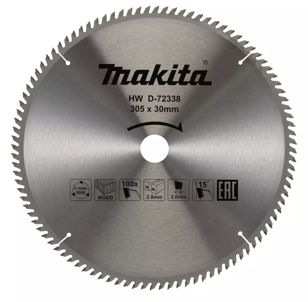 Disco sierra circular , Standard T.C.T. 305 x 30 mm, 100 D MAKITA D-72338