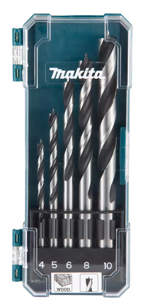 Estuche de brocas para madera HSS 4-5-6-8-10 mm 5 pcs MAKITA D-72861