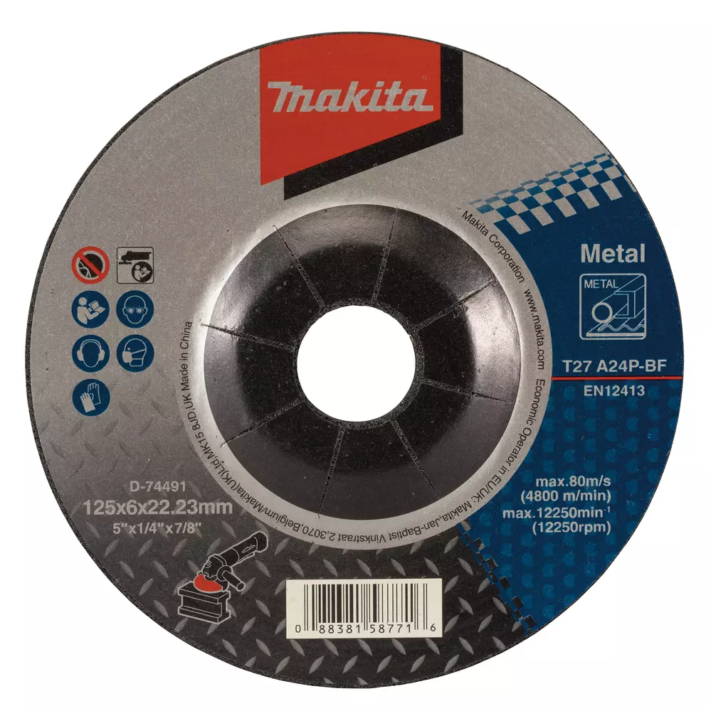 Discos de debarbe METAL 125x6,0x22,23mm MAKITA D-74491
