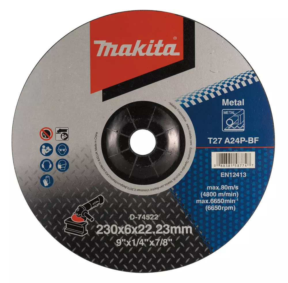 Discos de debarbe METAL 230x6,0x22,23mm MAKITA D-74522