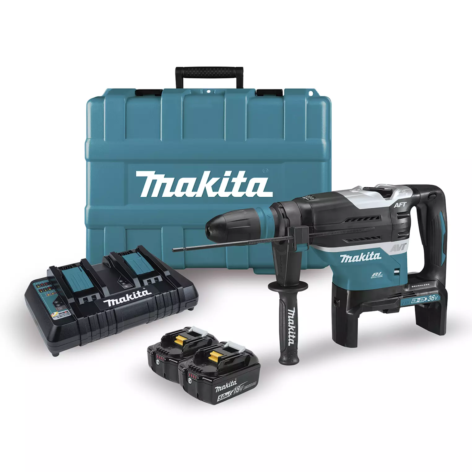 Martillo Combinado BL 18Vx2 LXT 40mm SDS-MAX 5Ah 2 bat. AVT AWS