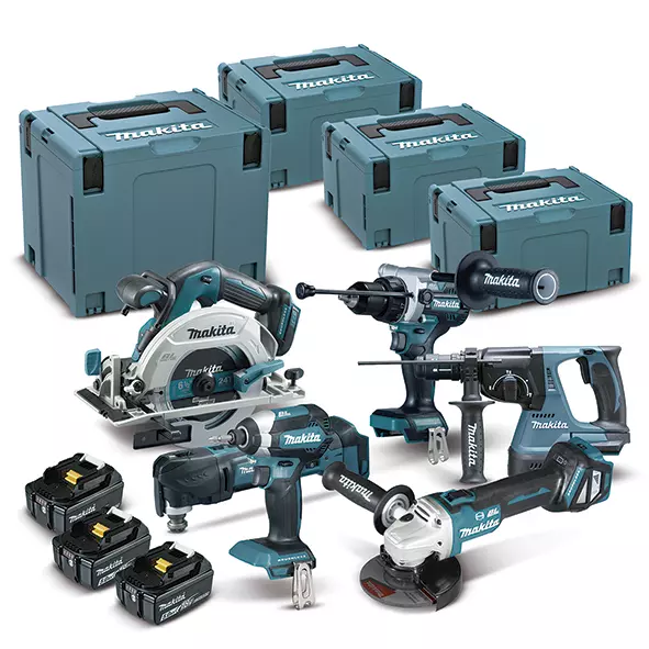 Combo DTD153+DHP486+DHR243+DGA513+DTM51+DHS680 BL 18V LXT 5Ah 3 bat. MakPac