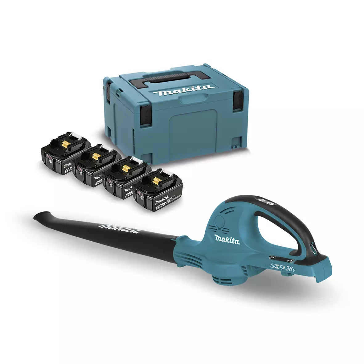 Soplador 18Vx2 LXT + Kit 4 bater&iacute;as 5.0Ah