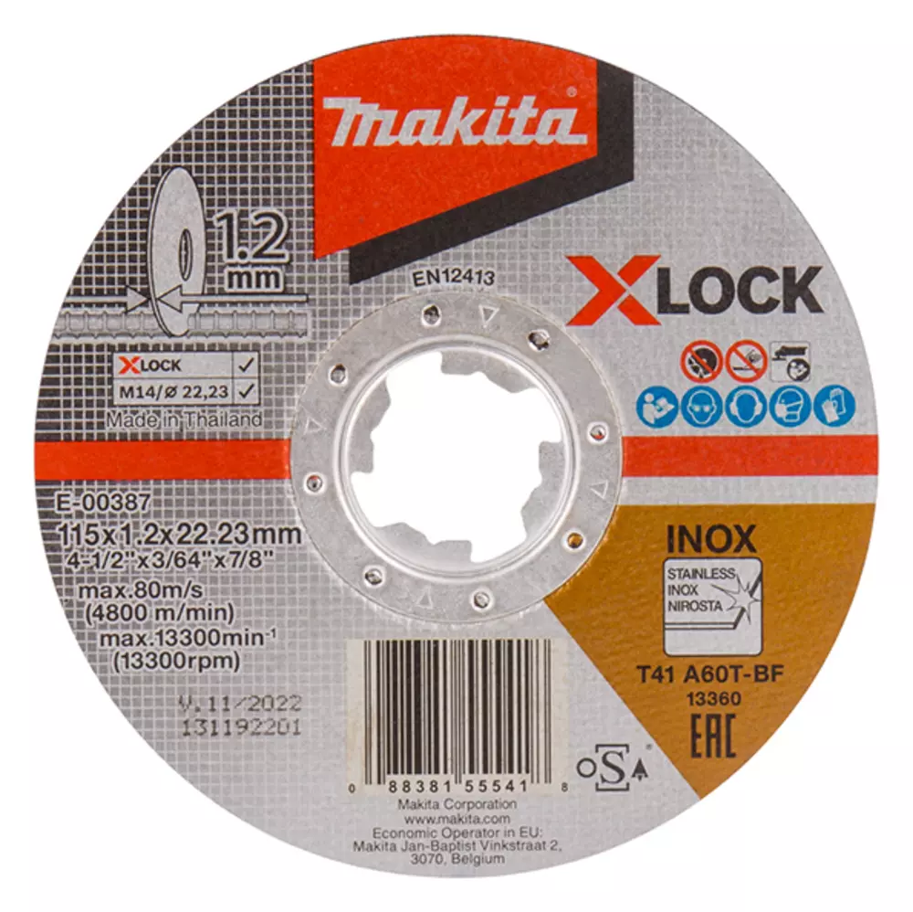 Disco de corte X-Lock, 115 x 1,2 x 22,23 mm, A60T MAKITA E-00387