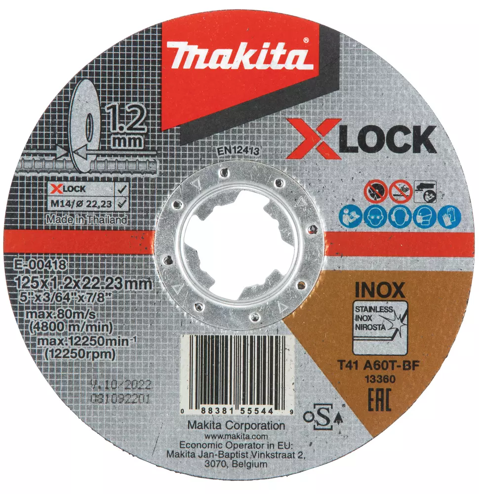 Disco de corte X-Lock, 125 x 1,2 mm MAKITA E-00418