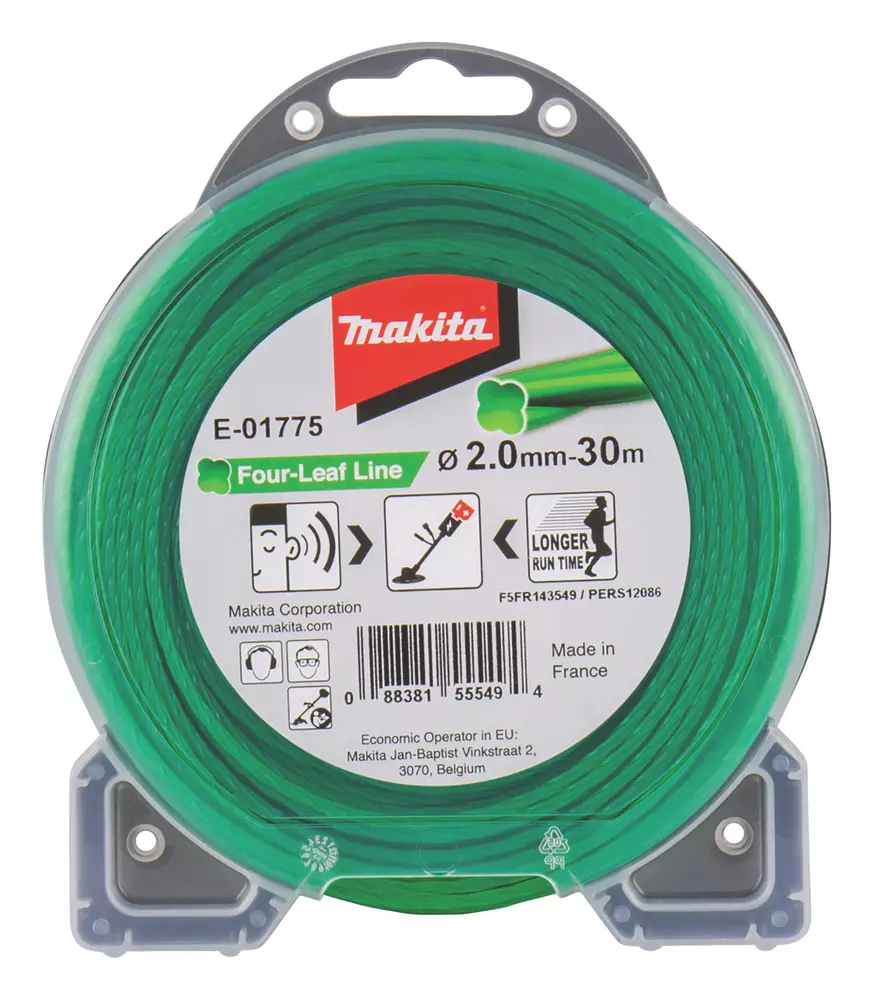 Hilo de cuatro hojas de nylon de 2,0 mm x 30 m MAKITA E-01775