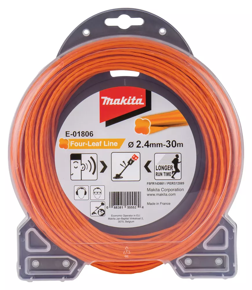 Hilo de cuatro hojas de nylon de 2,4 mm x 30 m MAKITA E-01806
