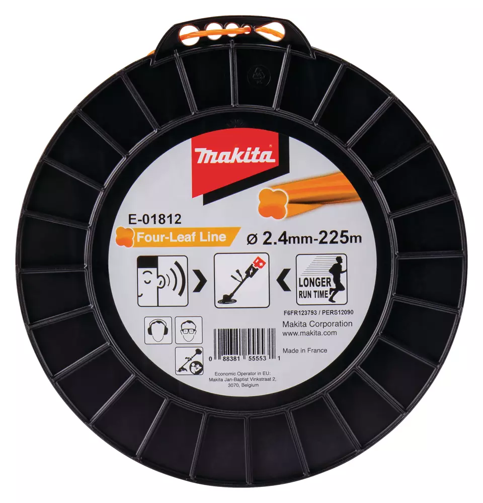 Hilo de cuatro hojas de nylon de 2,4 mm x 225 m MAKITA E-01812