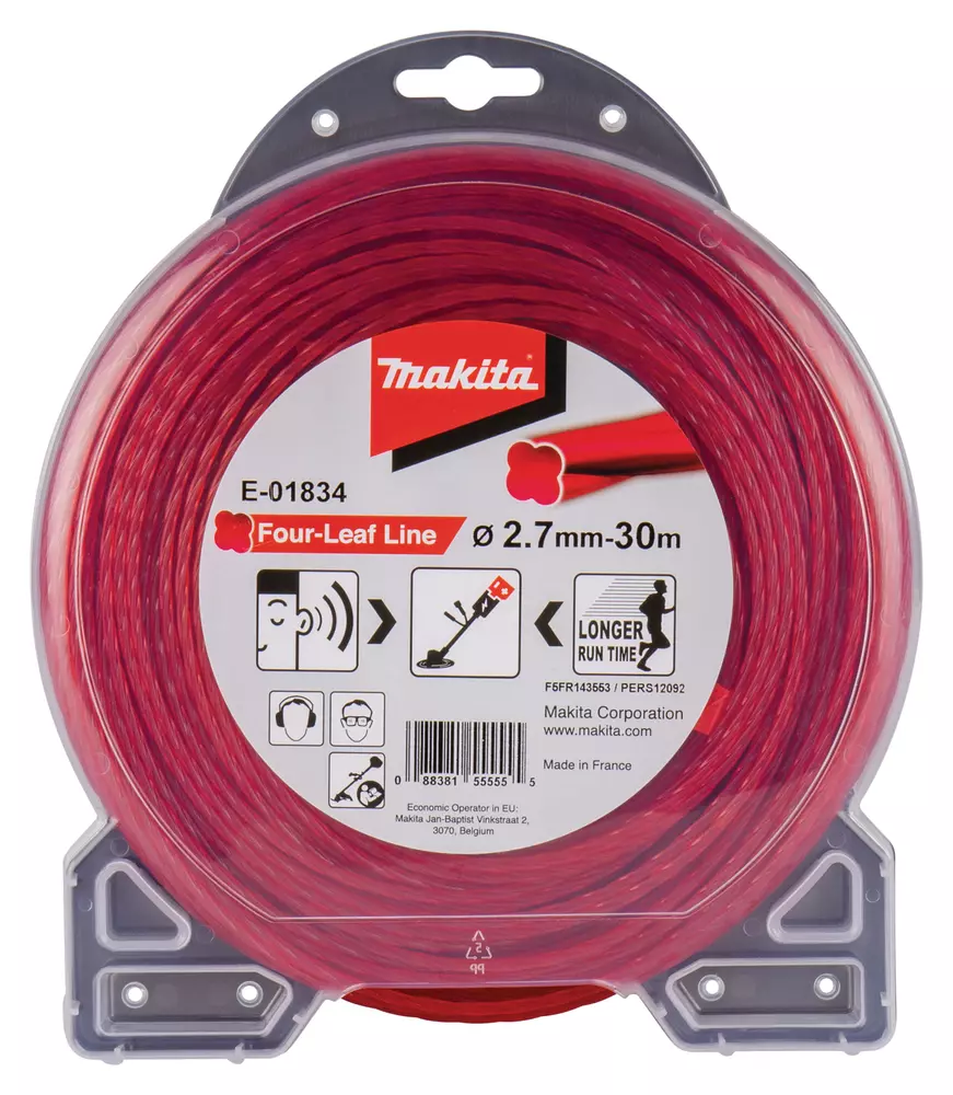 Hilo de cuatro hojas de nylon de 2,7 mm x 30 m MAKITA E-01834