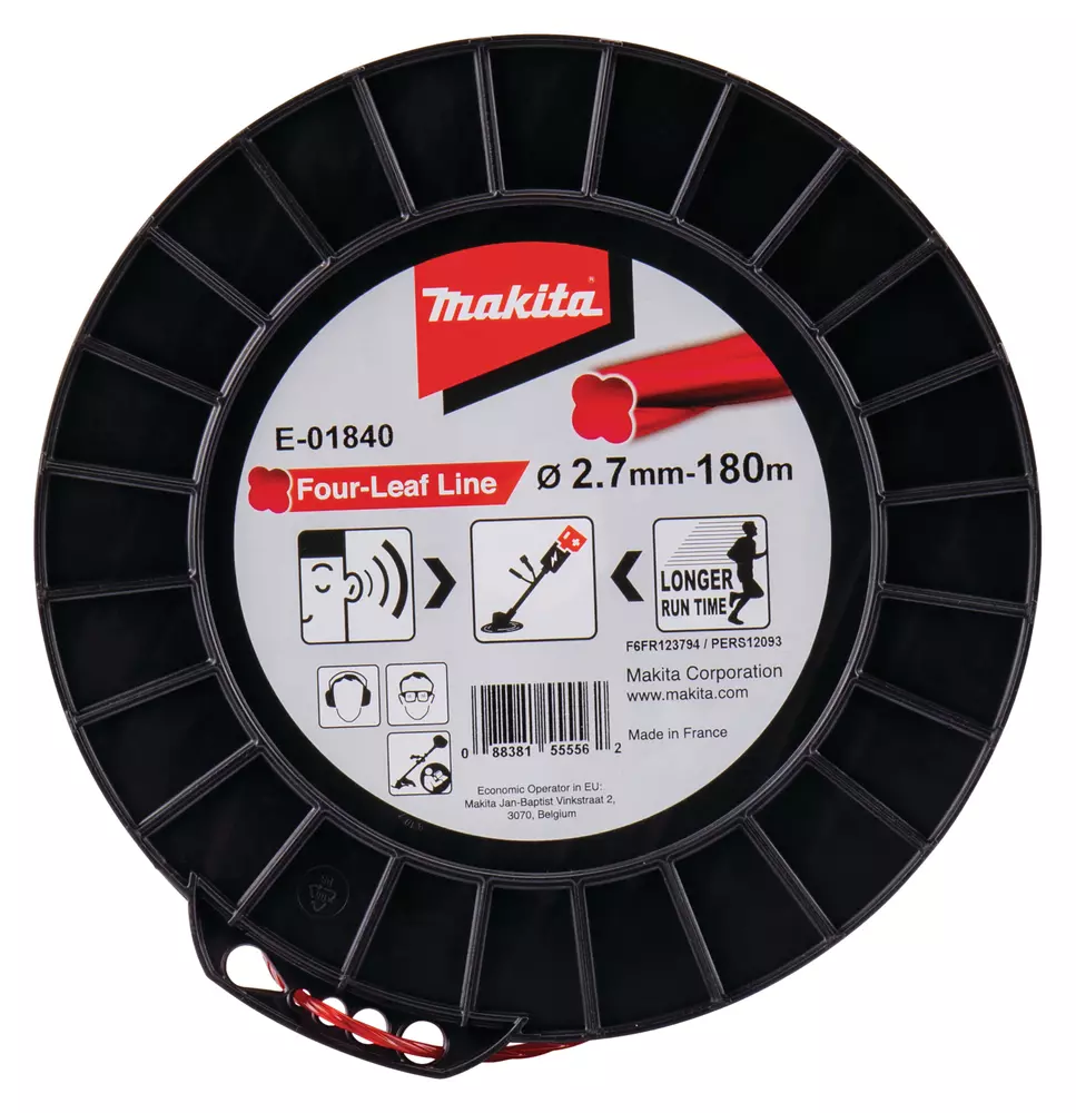 Hilo de cuatro hojas de nylon de 2,7 mm x 180 m MAKITA E-01840