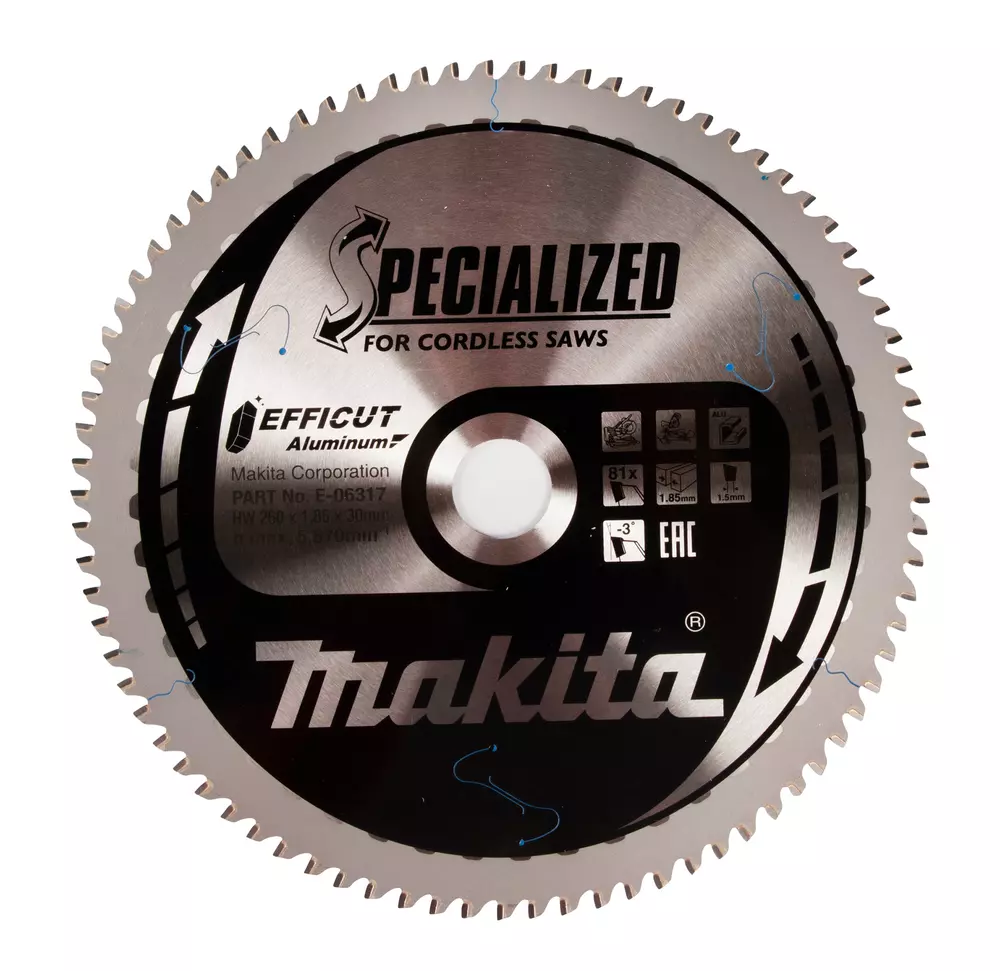 Disco sierra circular , Efficut, T.C.T, 260 x 30 mm, 81 D MAKITA E-06317