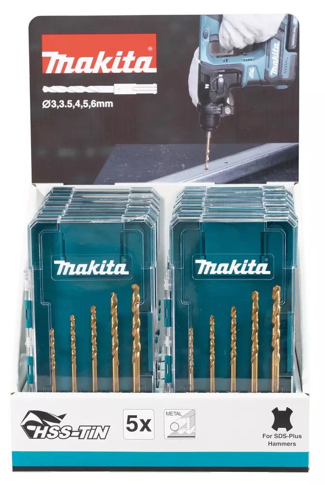 Estuche de brocas de metal, HSS-TiN, SDS-PLUS, 12 pcs MAKITA E-15132-12