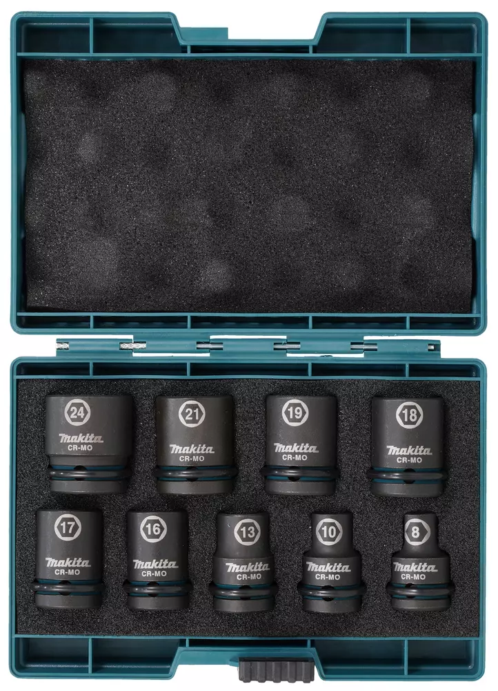 Estuche de llaves de vaso Impact Black, 1/2", 9 pcs MAKITA E-16564