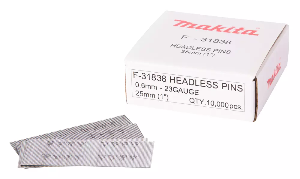 Clavos pin, 0,6 x 25 mm, 23 Ga, 10 000 pcs MAKITA F-31838
