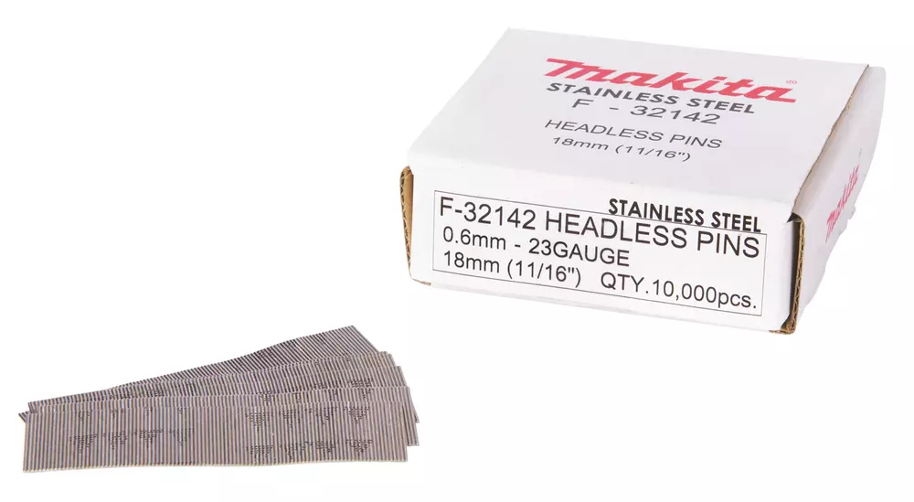 Clavos pin inox, 0,6 x 18 mm, 23Ga, 10 000 pcs MAKITA F-32142
