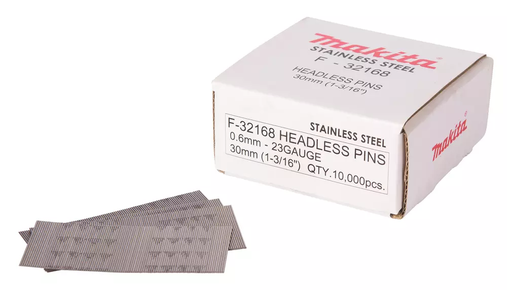 Clavos pin inox, 0,6 x 30 mm, 23Ga, 10 000 pcs MAKITA F-32168