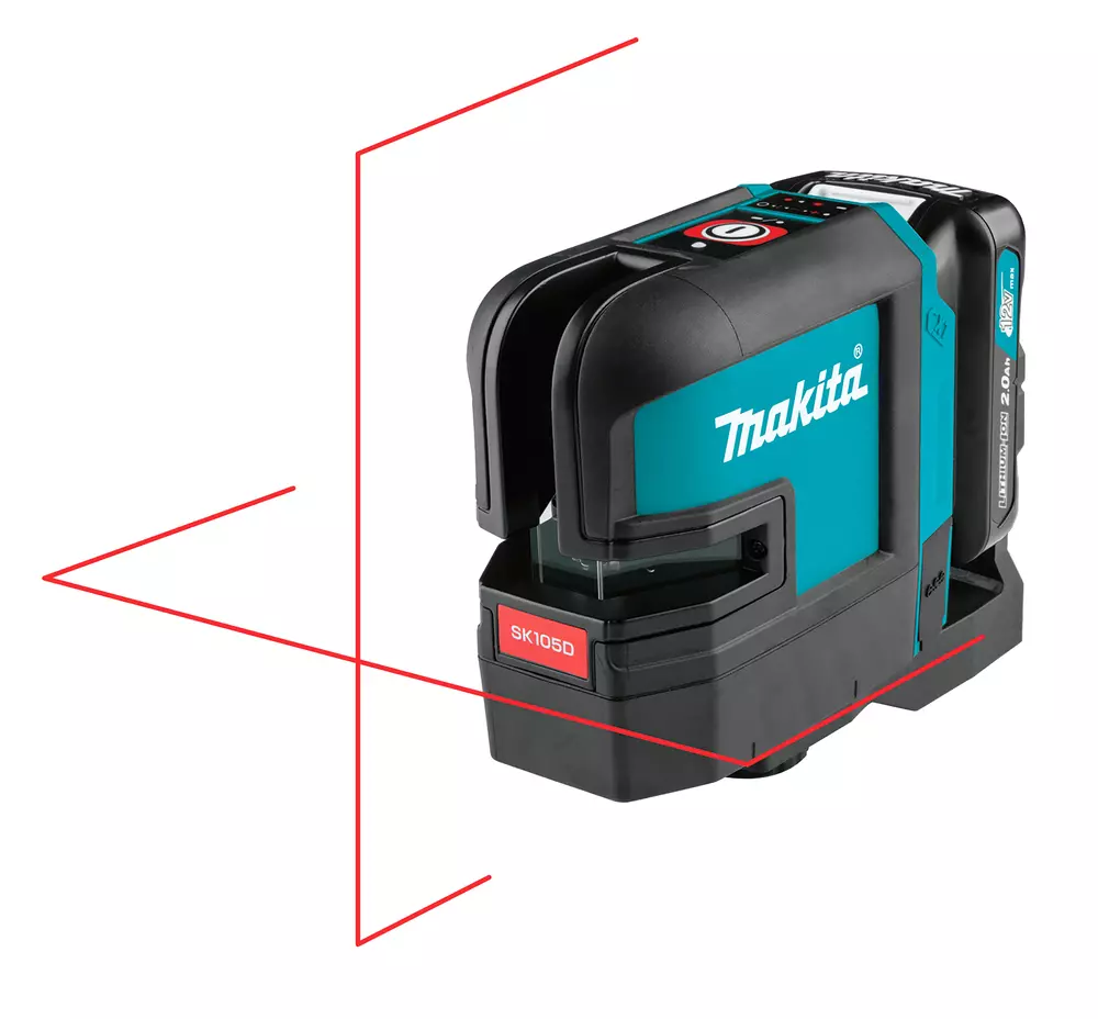 Nivel l&aacute;ser rojo en cruz CXT&reg;  12Vmax &middot; 25 m &middot; rojo MAKITA SK105DZ